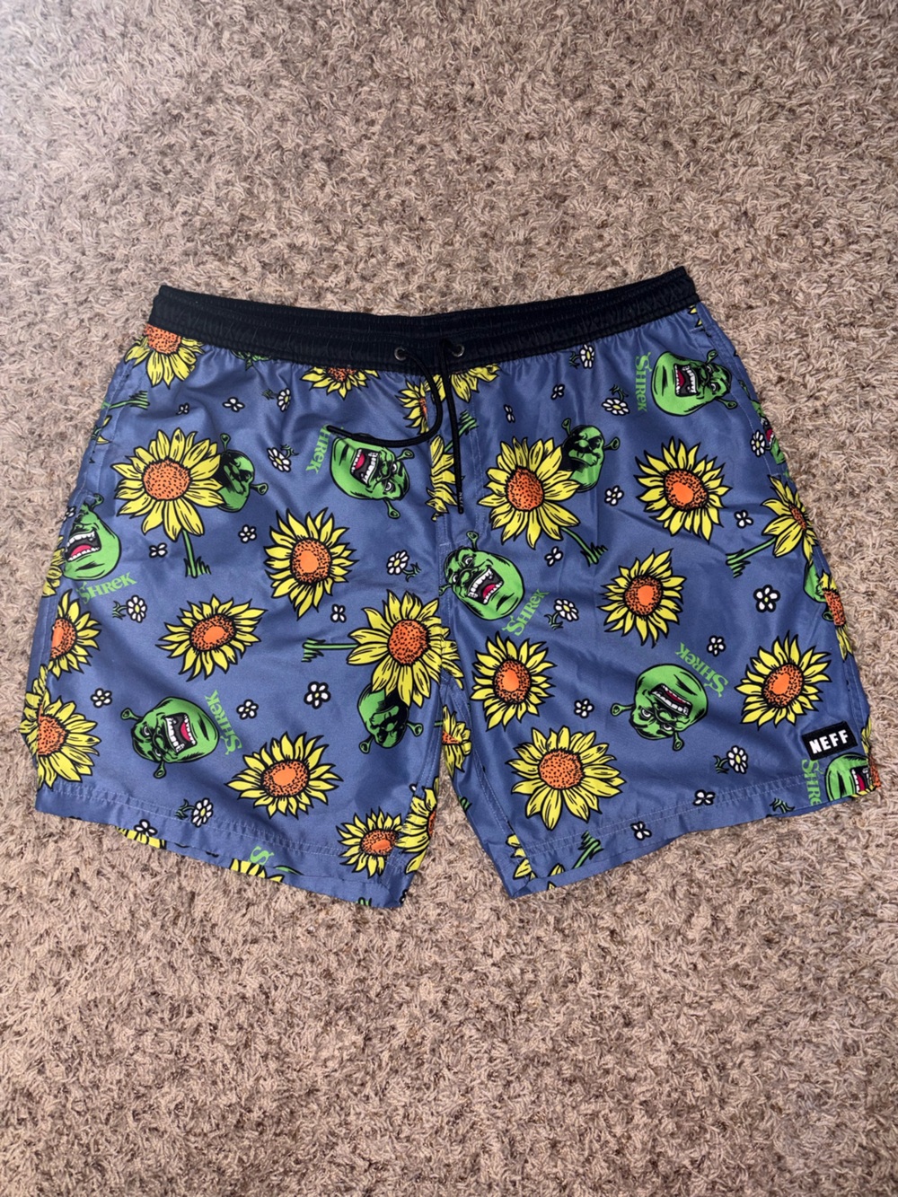 🍀4 for 25🍀 Neff | Shrek Gray Swim Shorts